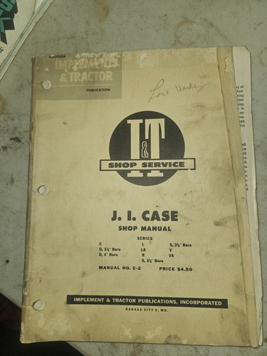 Case shop manual d l - c, la